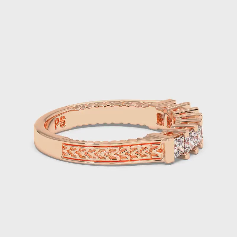 0.80 CT Princess Cut Diamonds - Wedding Band