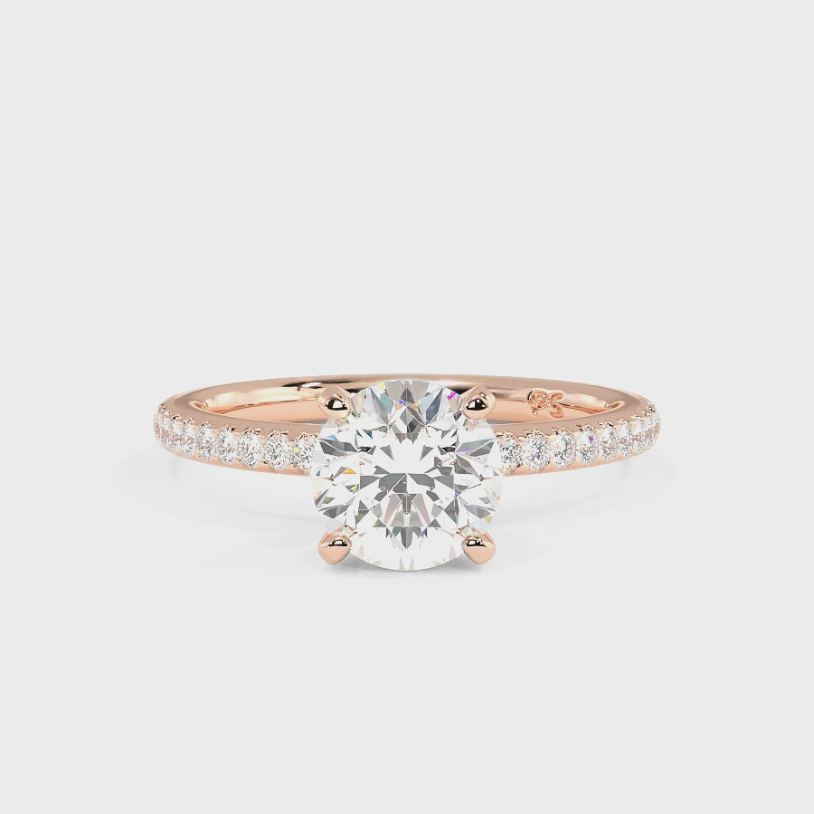 0.70-3.20 CT Round Cut Lab Grown Diamonds - Engagement Ring