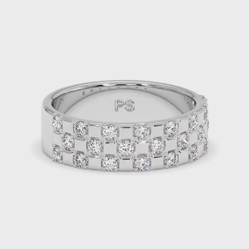 0.80 CT Round Cut Lab Grown Diamonds - Mens Wedding Band