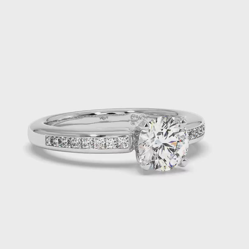 0.67-1.82 CT Princess & Round Cut Diamonds - Engagement Ring
