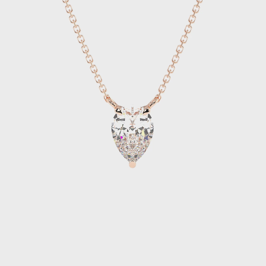0.50-3.00 CT Pear Cut Lab Grown Diamonds - Solitaire Pendant