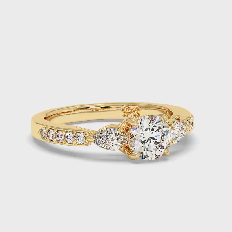 1.00-3.50 CT Round & Pear Cut Lab Grown Diamonds - Engagement Ring