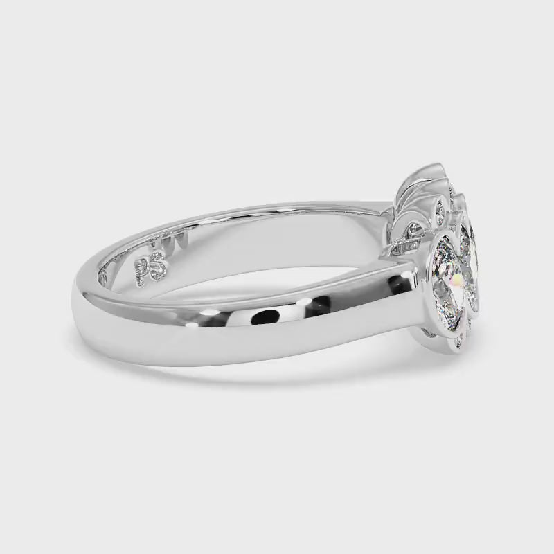 1.26 CT Round &amp; Oval Cut Diamonds - Wedding Band