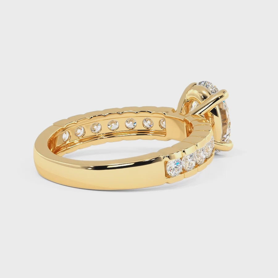 1.05-3.55 CT Round & Oval Cut Lab Grown Diamonds - Engagement Ring