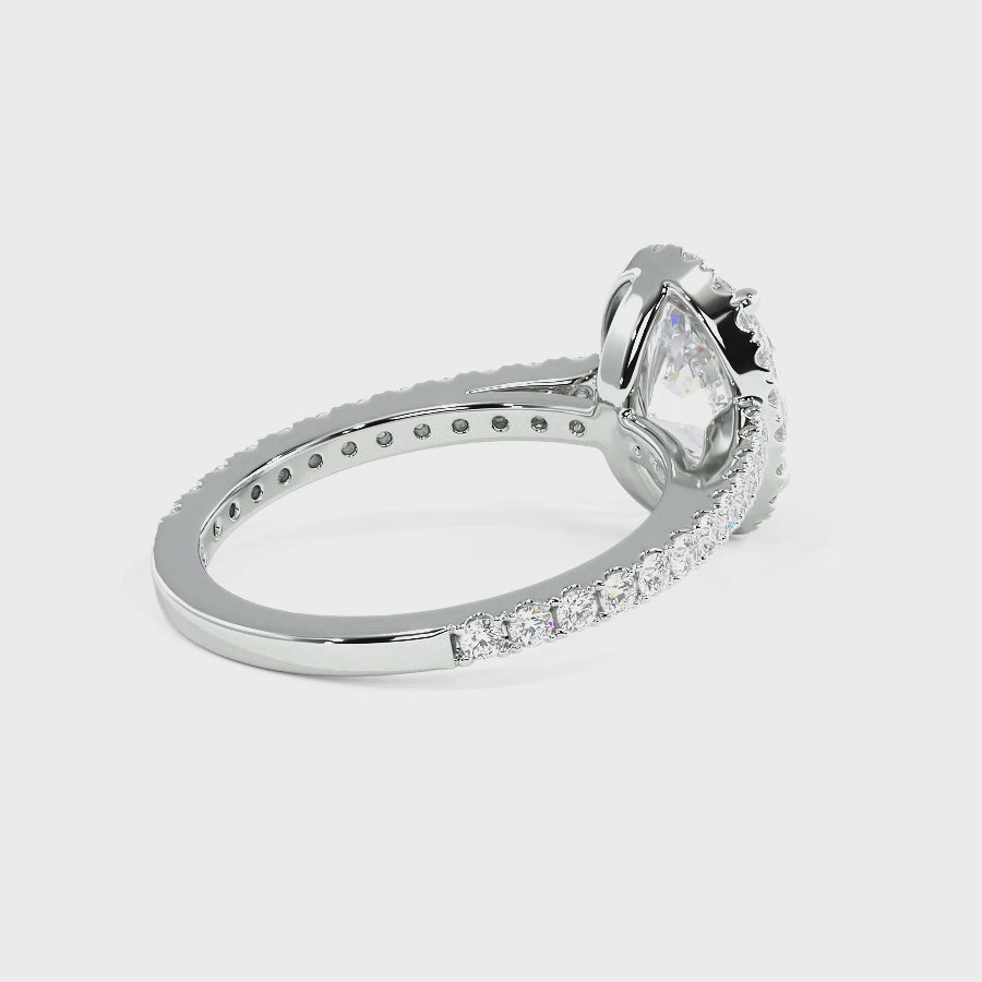 0.95-3.45 CT Round & Oval Cut Lab Grown Diamonds - Engagement Ring