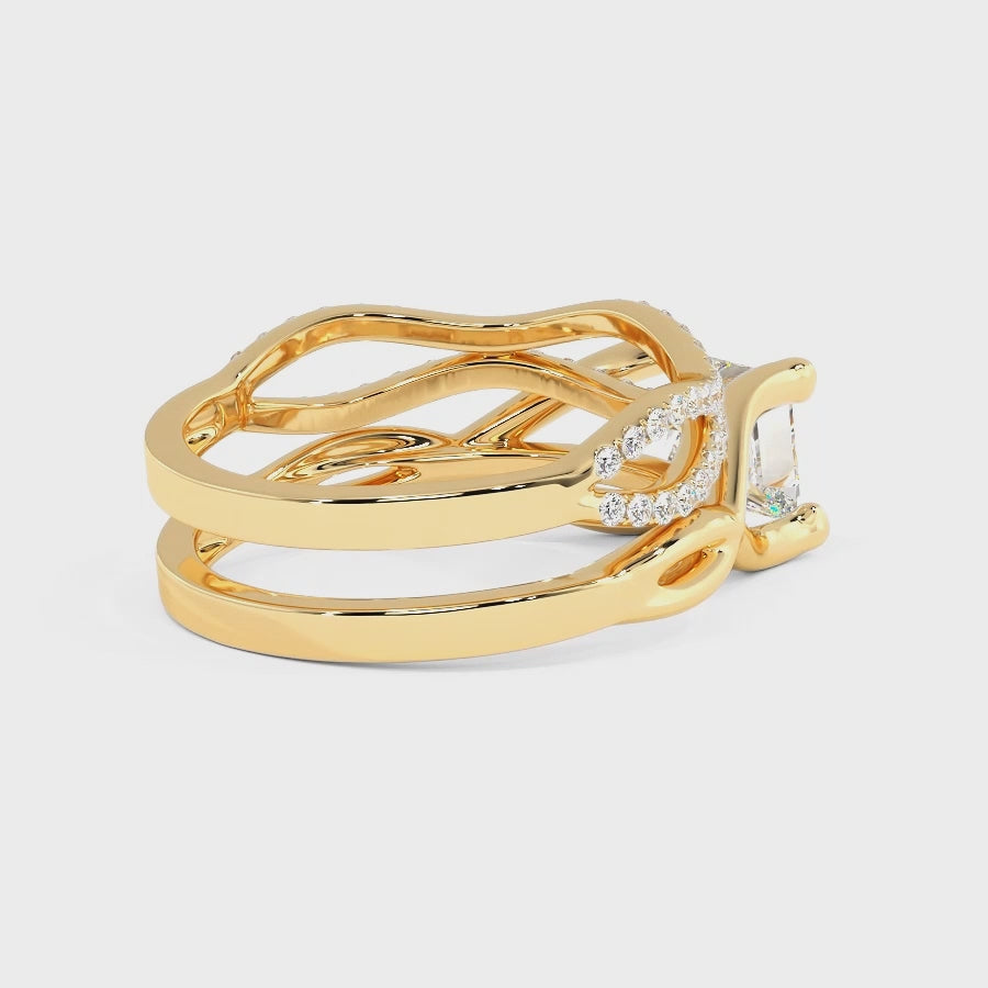 0.70-3.20 CT Round & Princess Cut Diamonds - Bridal Set