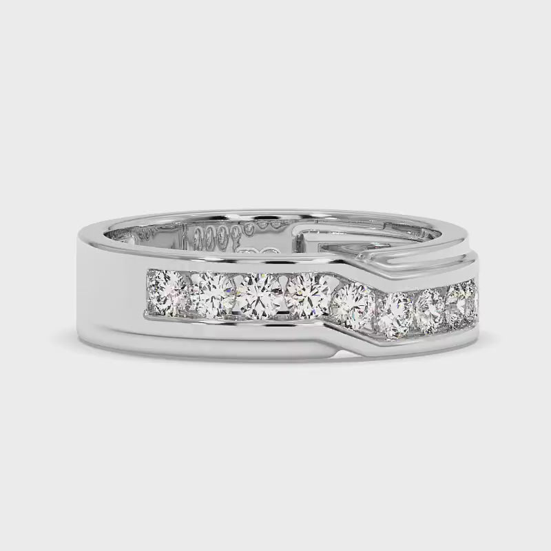 0.65 CT Round Cut Lab Grown Diamonds - Mens Wedding Band