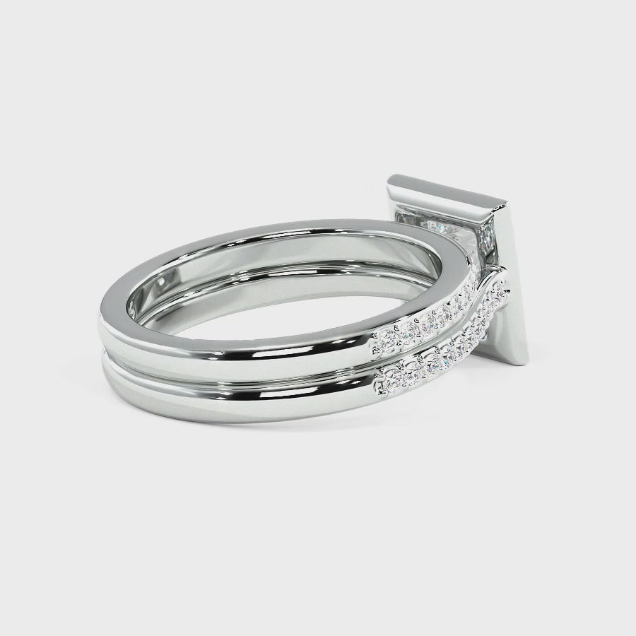 1.00-3.50 CT Round & Princess Cut Lab Grown Diamonds - Bridal Set
