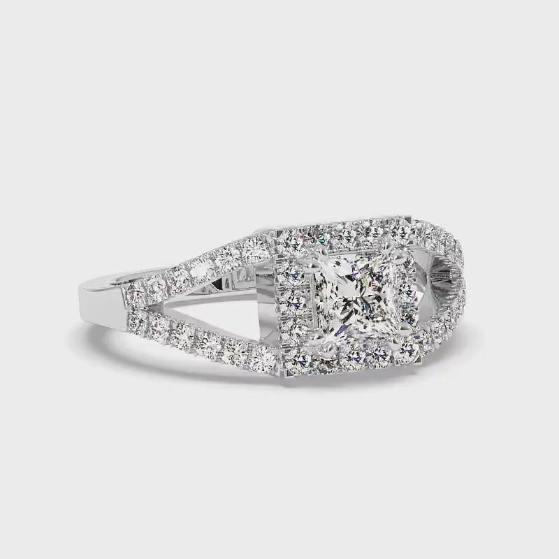 0.95-3.45 CT Round & Princess Cut Lab Grown Diamonds - Engagement Ring