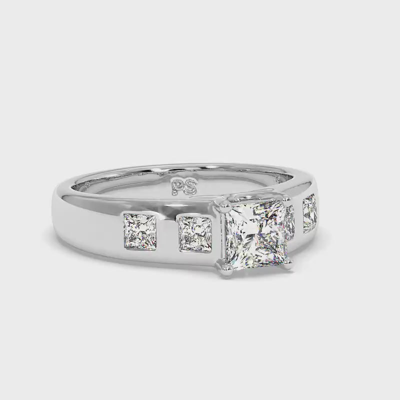 0.85-2.00 CT Princess Cut Diamonds - Engagement Ring