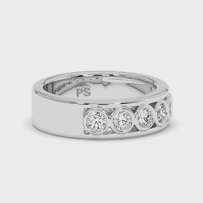 0.45 CT Round Cut Lab Grown Diamonds - Wedding Band