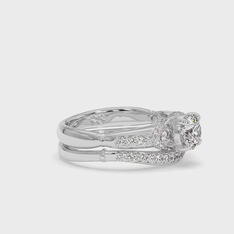 1.00-3.50 CT Round Cut Lab Grown Diamonds - Bridal Set