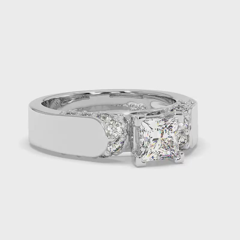 1.15-3.65 CT Round & Princess Cut Lab Grown Diamonds - Engagement Ring
