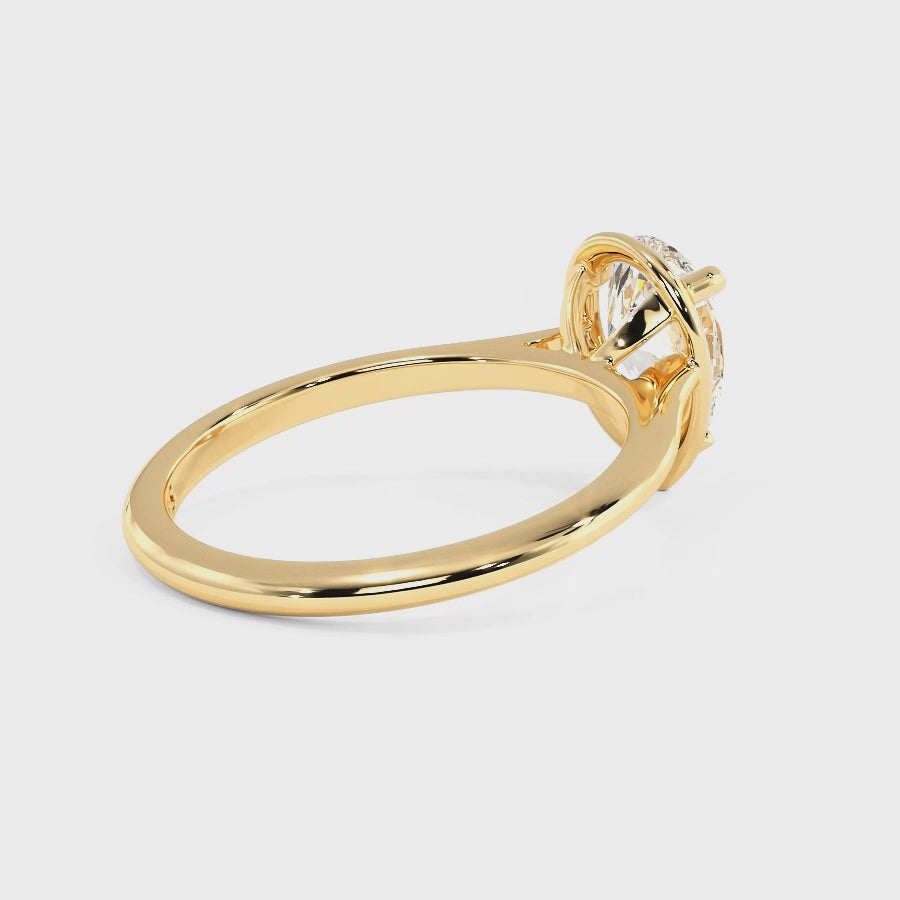 0.50-3.00 CT Pear Cut Lab Grown Diamonds - Solitaire Ring