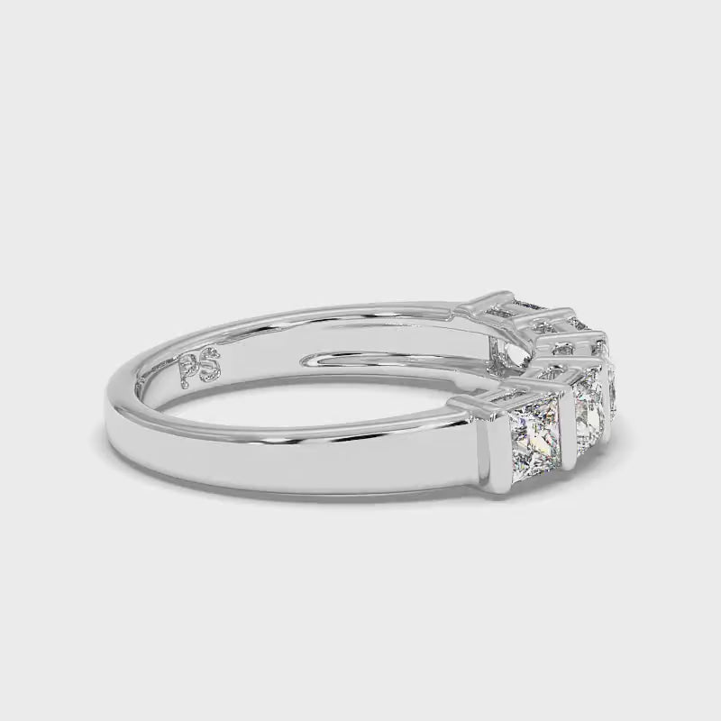 1.00 CT Princess Cut Lab Grown Diamonds - Wedding Band