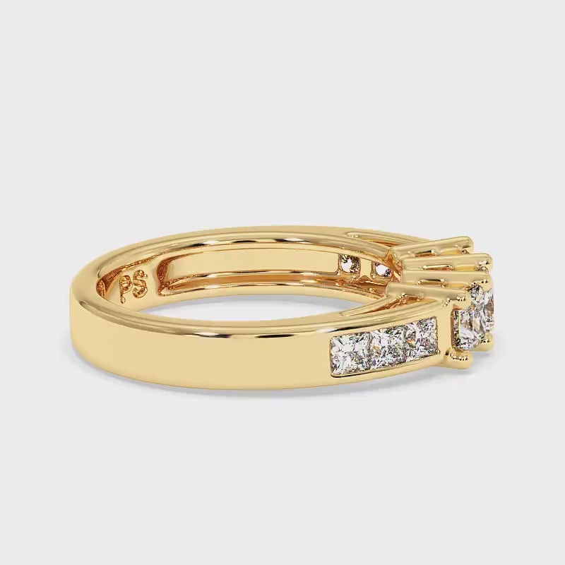 1.10 CT Princess Cut Lab Grown Diamonds - Wedding Band