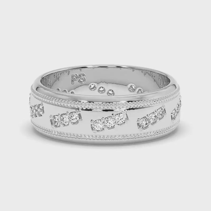 0.50 CT Round Cut Lab Grown Diamonds - Wedding Band