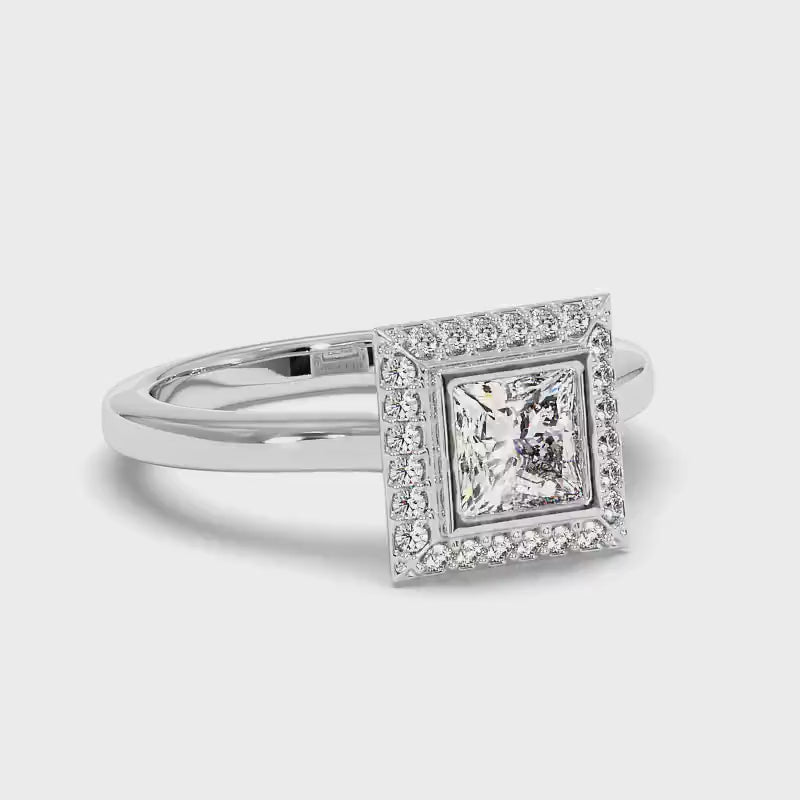 0.49-1.64 CT Round & Princess Cut Diamonds - Engagement Ring