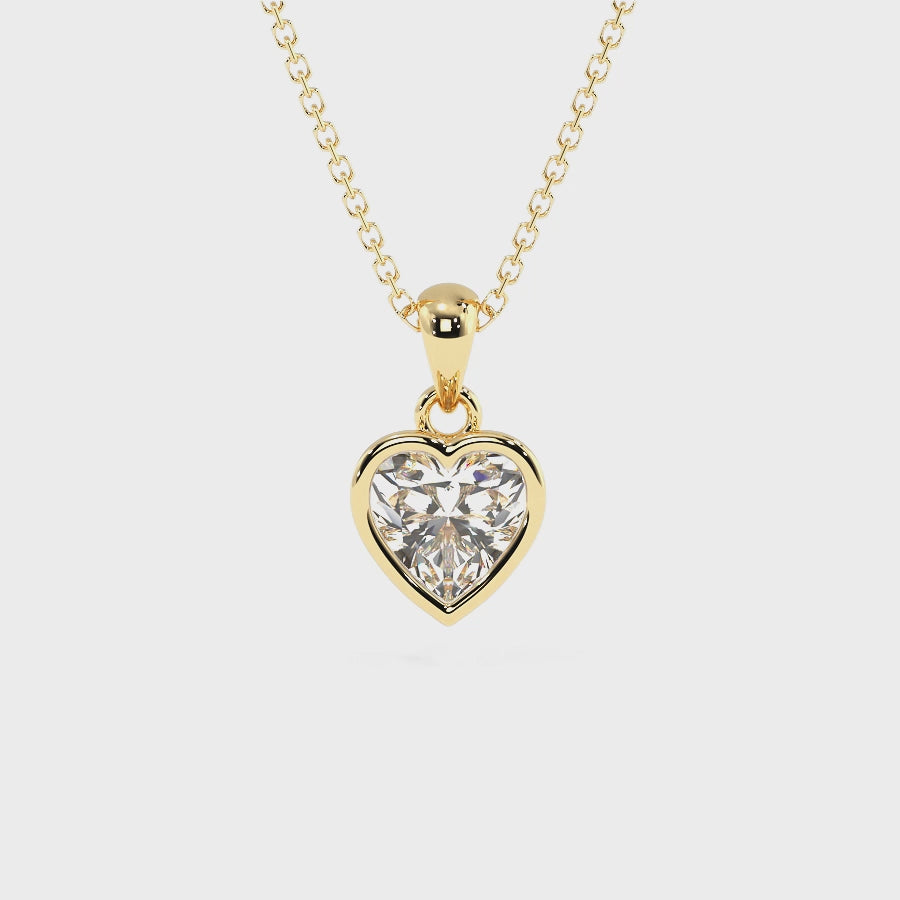 0.50-3.00 CT Heart Cut Lab Grown Diamonds - Solitaire Pendant