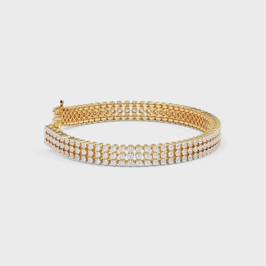 5.50-6.50 CT Round Cut Lab Grown Diamonds - Diamond Bracelet