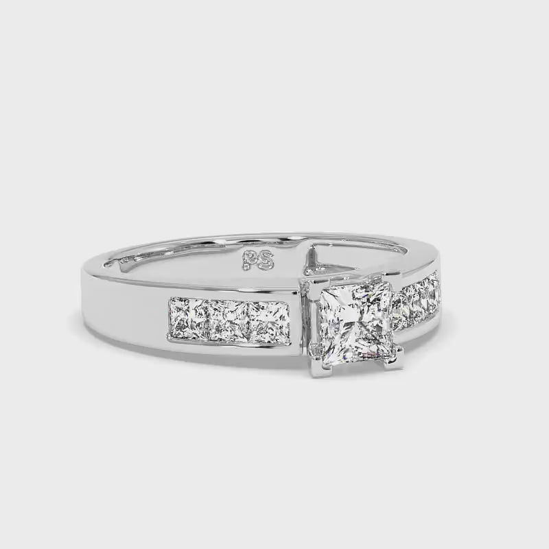 1.15-2.30 CT Princess Cut Diamonds - Engagement Ring