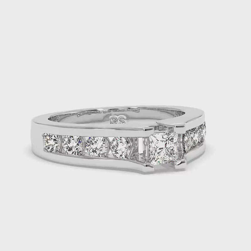 1.15-2.30 CT Round & Princess Cut Diamonds - Engagement Ring