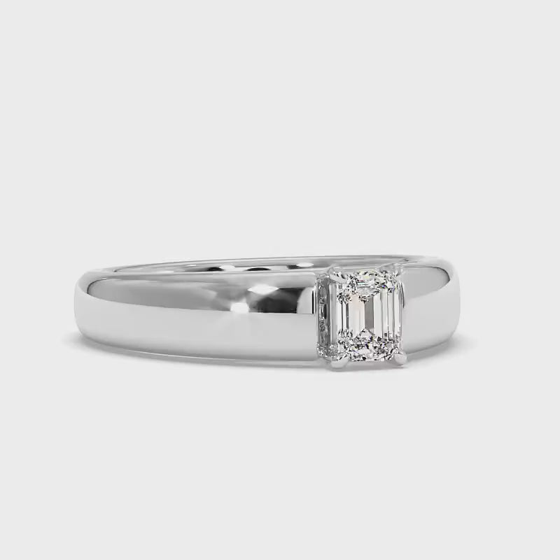 0.50-3.00 CT Emerald Cut Lab Grown Diamonds - Solitaire Ring