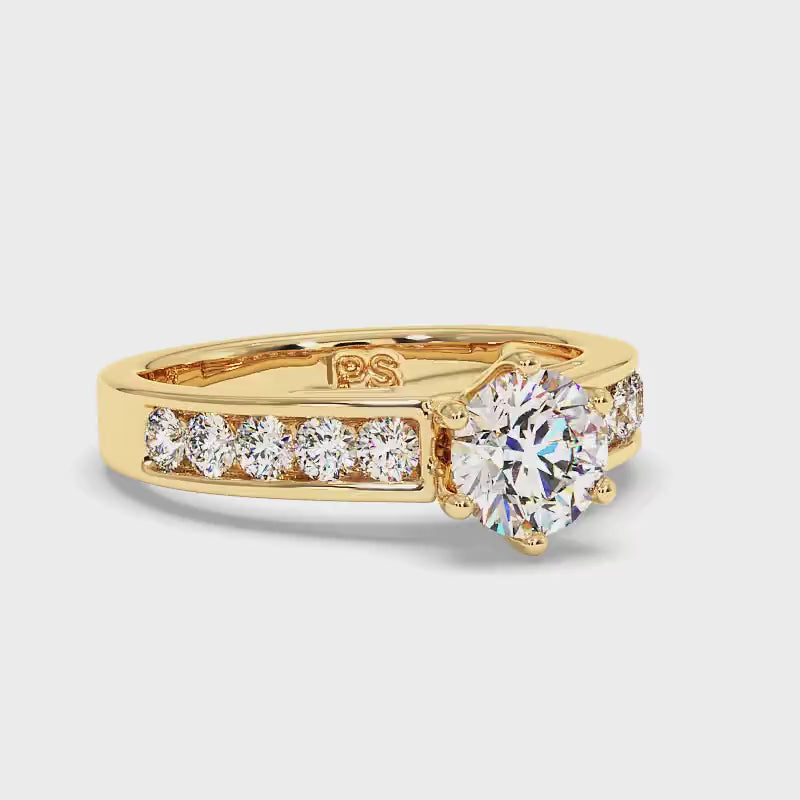 1.15-3.65 CT Round Cut Lab Grown Diamonds - Engagement Ring
