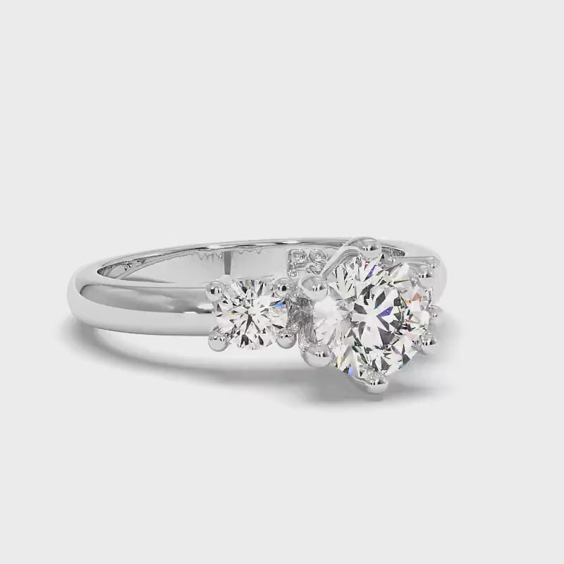 0.90-3.40 CT Round Cut Lab Grown Diamonds - Engagement Ring