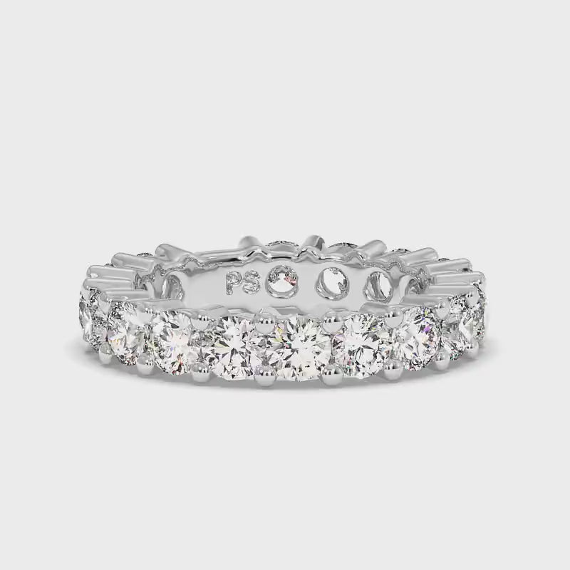 2.90 CT Round Cut Lab Grown Diamonds - Wedding Band