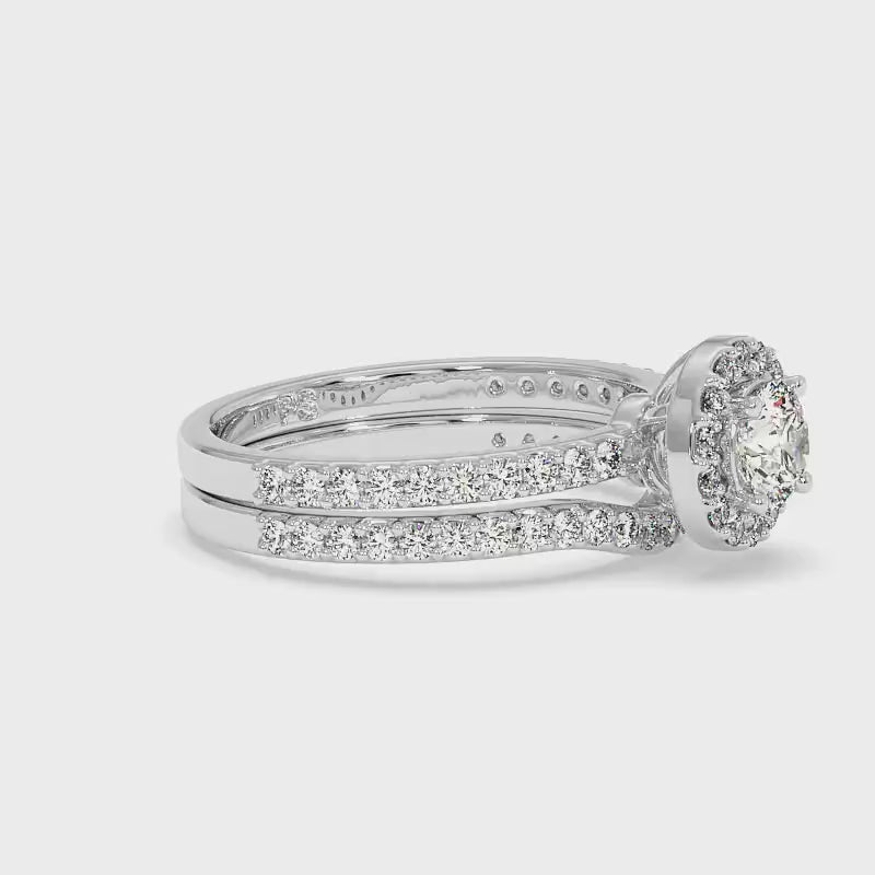 1.15-3.65 CT Round Cut Lab Grown Diamonds - Bridal Set