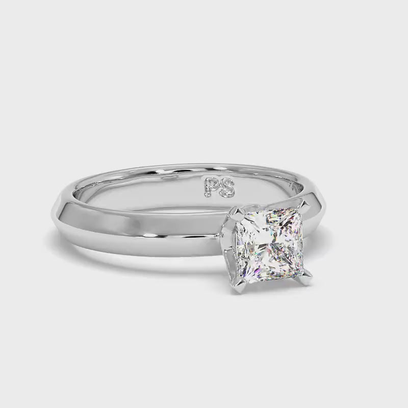 0.35-1.50 CT Princess Cut Diamonds - Solitaire Ring