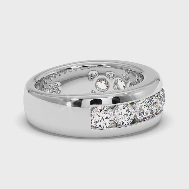 1.00 CT Round Cut Diamonds - Wedding Band