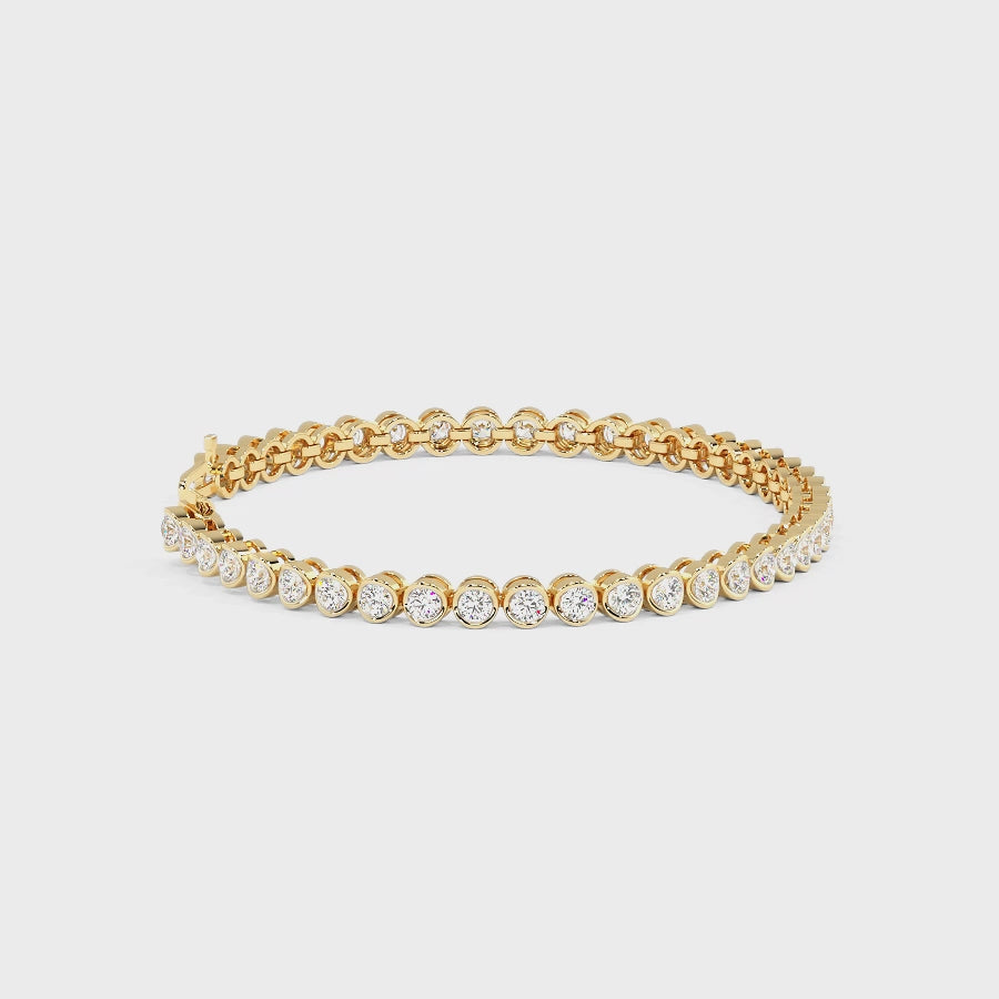 2.00-9.00 CT Round Cut Lab Grown Diamonds - Tennis Bracelet