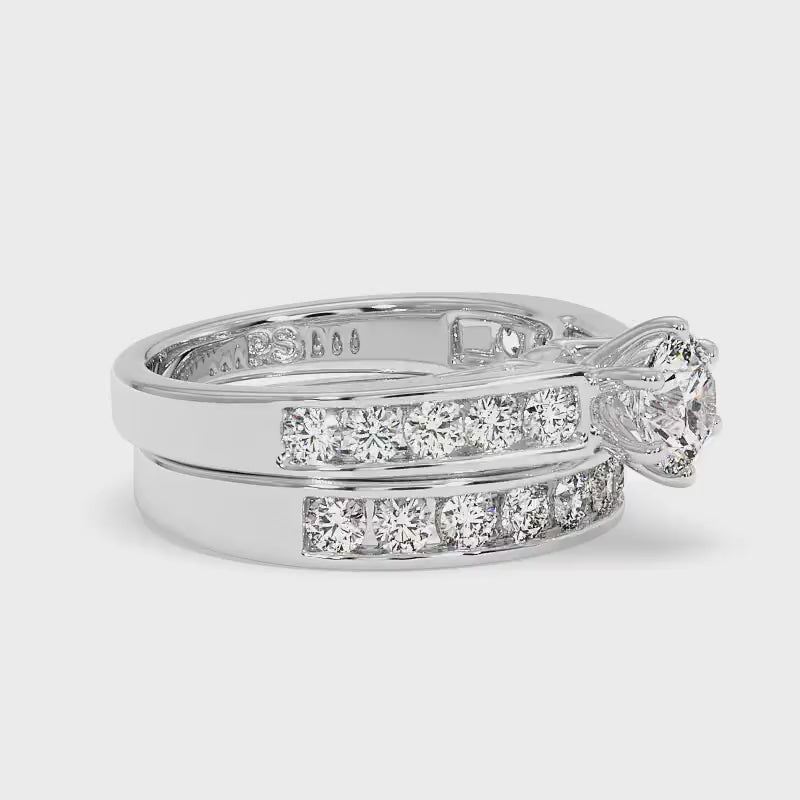 1.95-4.45 CT Round & Princess Cut Lab Grown Diamonds - Bridal Set