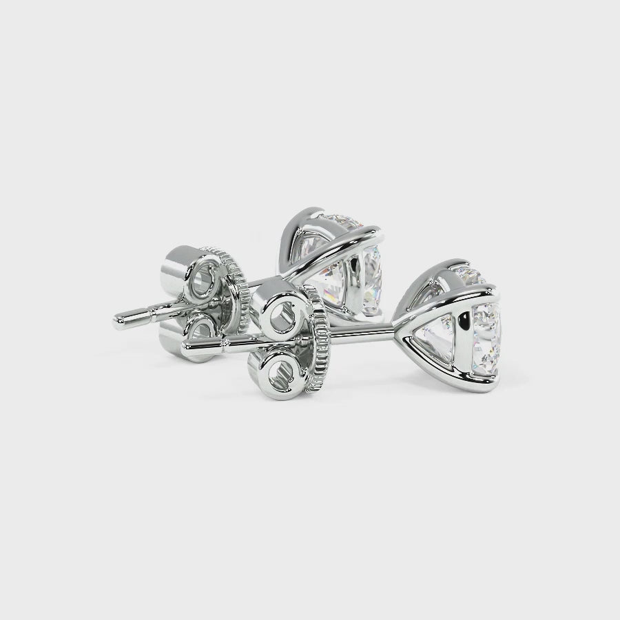 0.60-5.00 CT Cushion Cut Lab Grown Diamonds - Stud Earrings