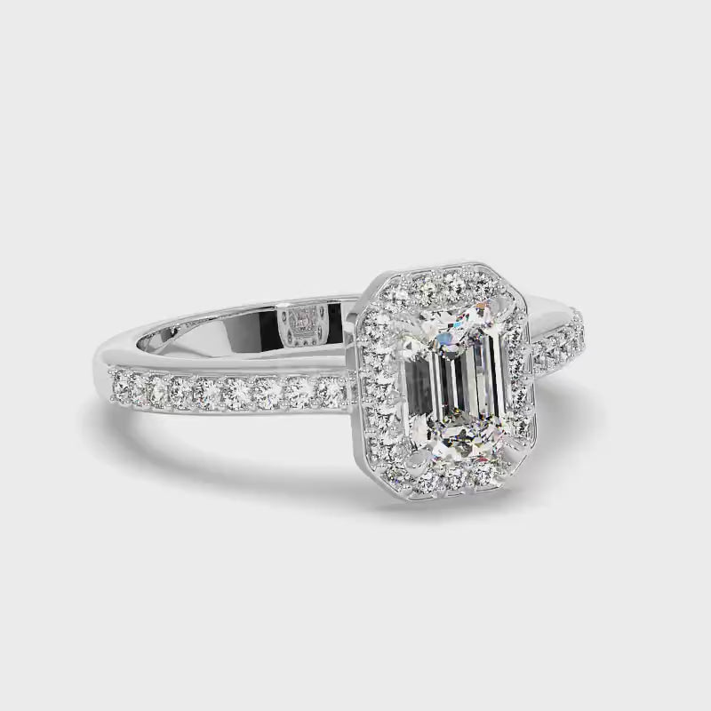 0.65-1.80 CT Round &amp; Emerald Cut Diamonds - Engagement Ring