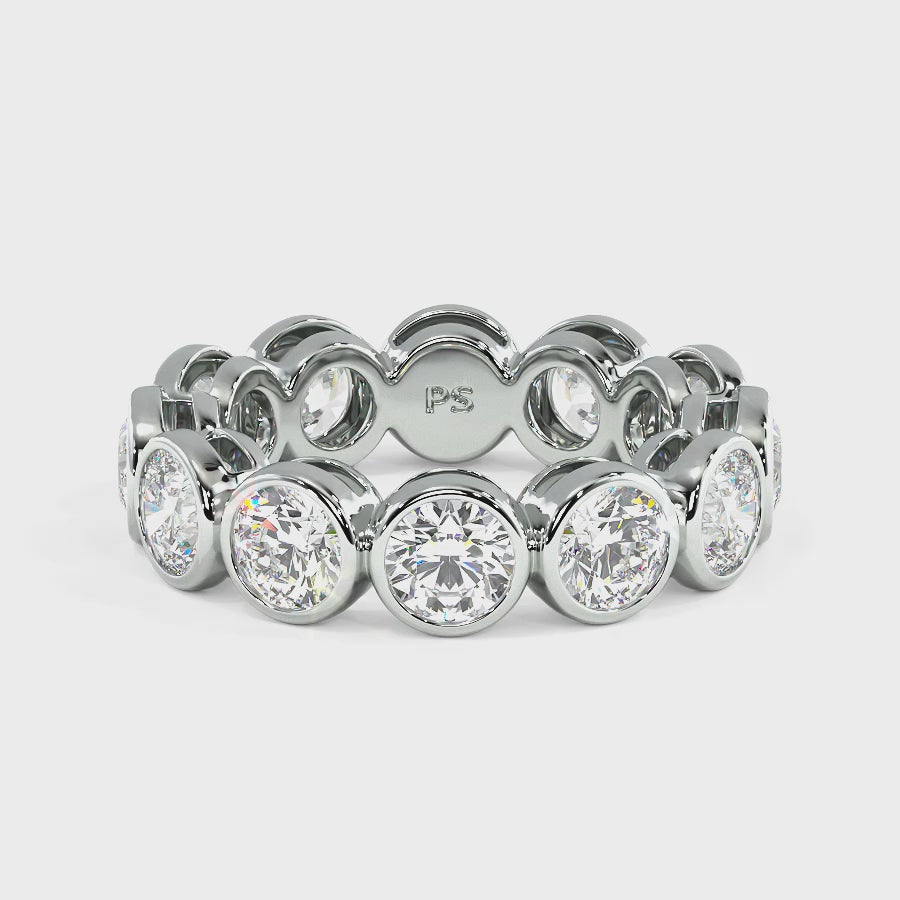 1.50-5.00 CT Round Cut Lab Grown Diamonds - Eternity Ring