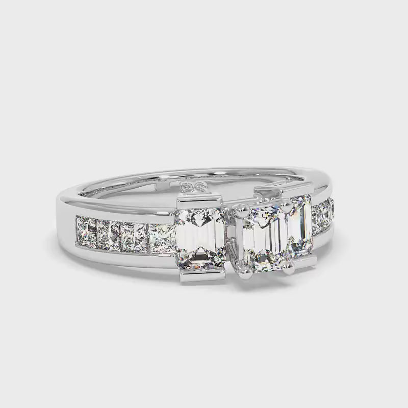 1.65-2.80 CT Princess & Emerald Cut Diamonds - Engagement Ring