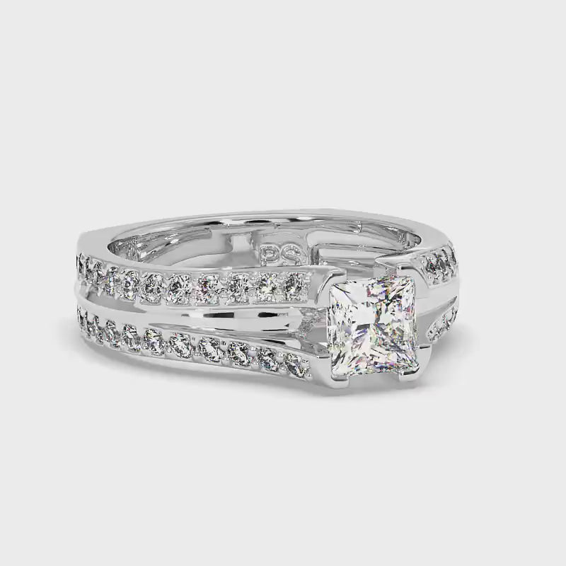 1.50-4.00 CT Round &amp; Princess Cut Lab Grown Diamonds - Engagement Ring