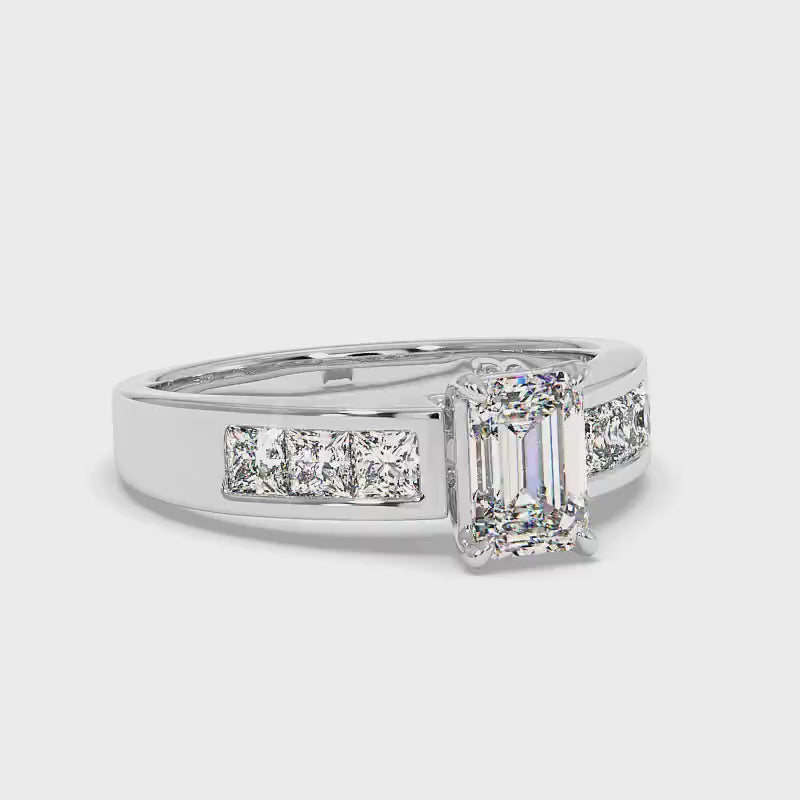 1.15-2.30 CT Princess & Emerald Cut Diamonds - Engagement Ring