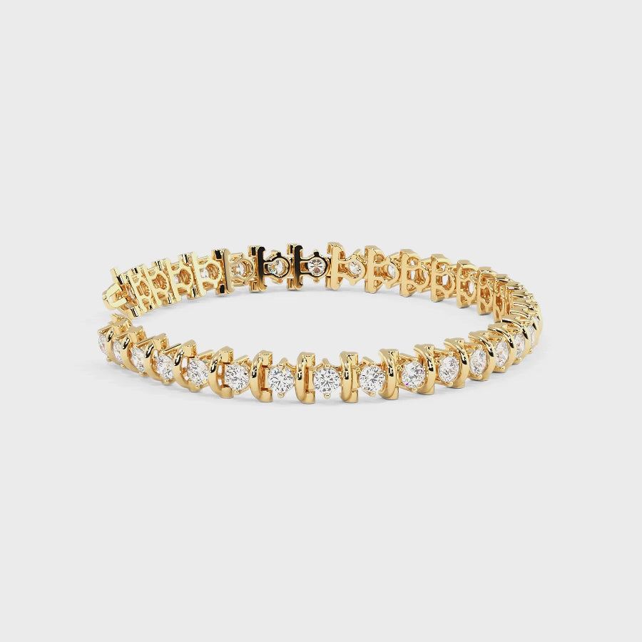 2.00-6.00 CT Round Cut Diamonds - Tennis Bracelet