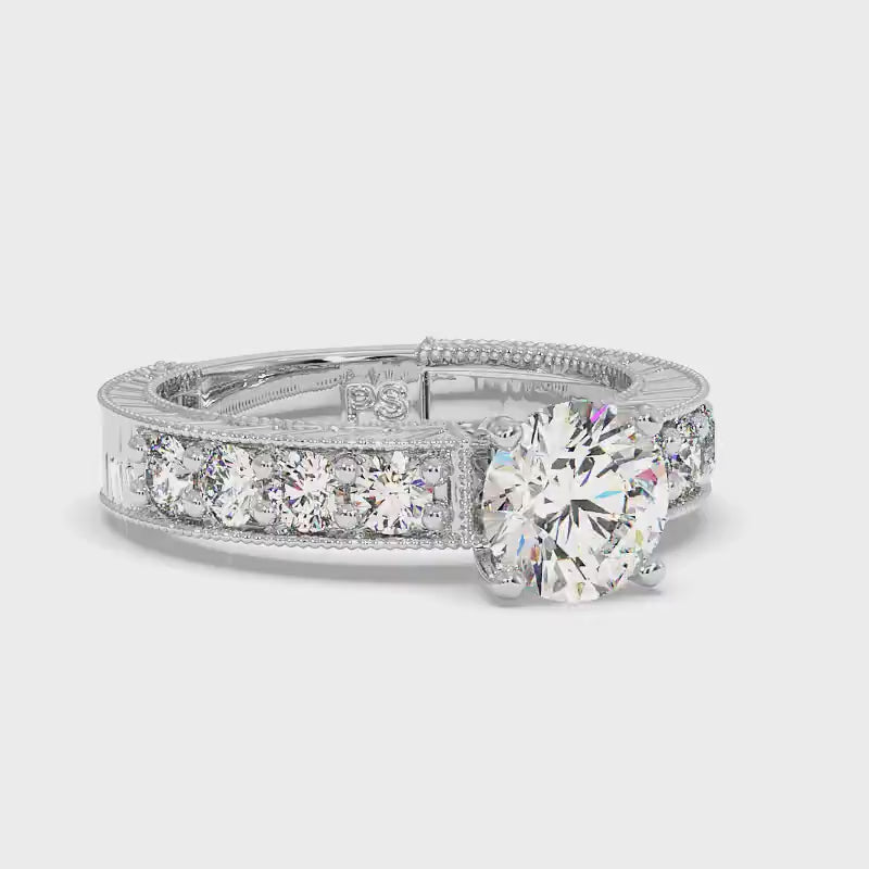 1.20-2.35 CT Round & Princess Cut Diamonds - Engagement Ring