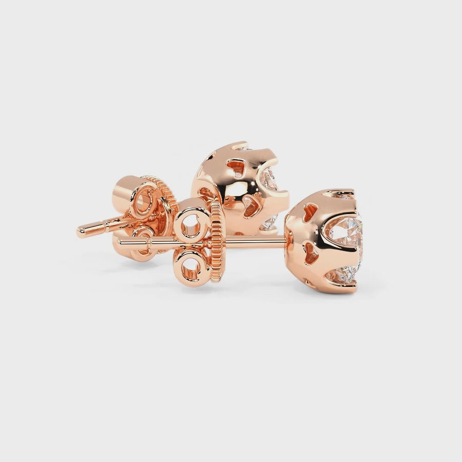 0.60-5.00 CT Round Cut Lab Grown Diamonds - Stud Earrings