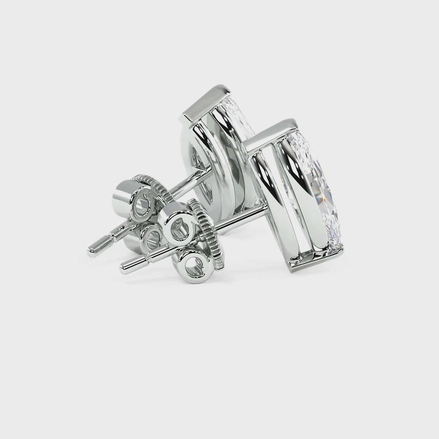 0.60-5.00 CT Marquise Cut Lab Grown Diamonds - Stud Earrings