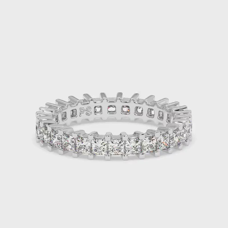 1.90 CT Princess Cut Lab Grown Diamonds - Eternity Ring