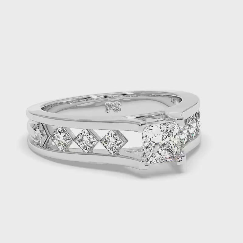 1.15-2.30 CT Princess Cut Diamonds - Engagement Ring