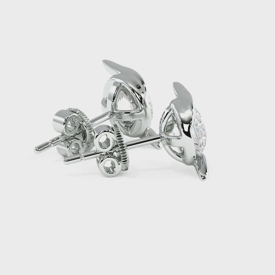 0.60-5.00 CT Round Cut Lab Grown Diamonds - Stud Earrings