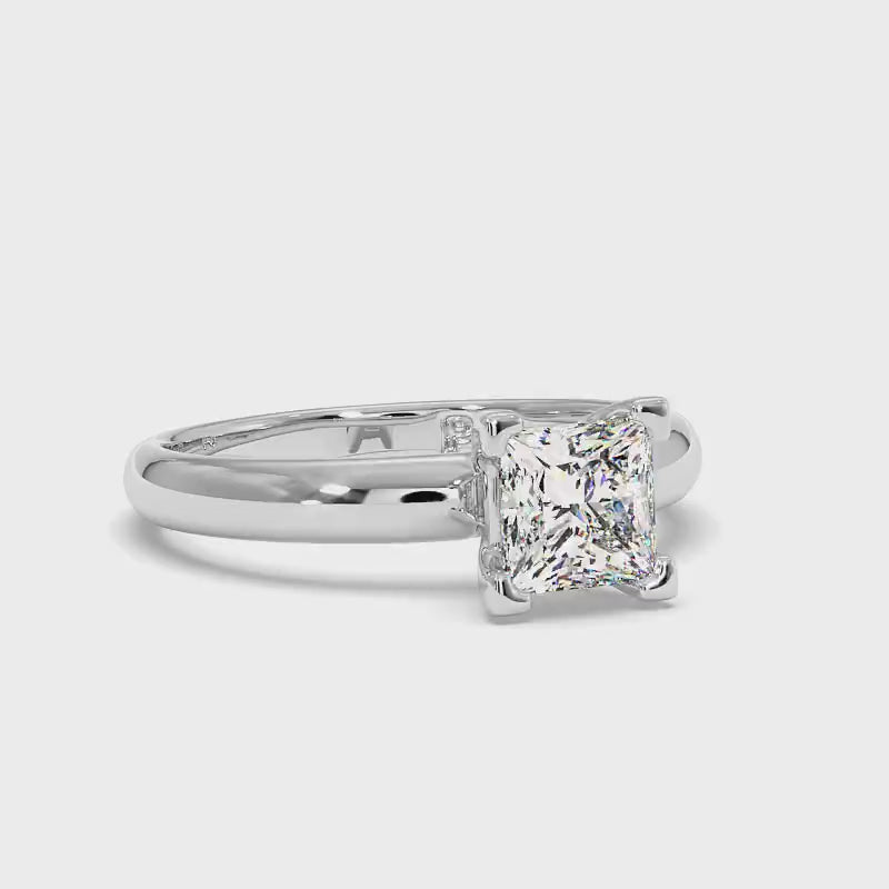 0.50-3.00 CT Princess Cut Lab Grown Diamonds - Solitaire Ring