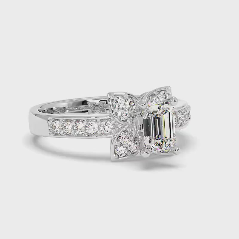 0.75-1.90 CT Round & Emerald Cut Diamonds - Engagement Ring